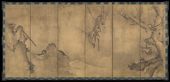 Gibbons in a Landscape by Sesson Shūkei 雪村周継